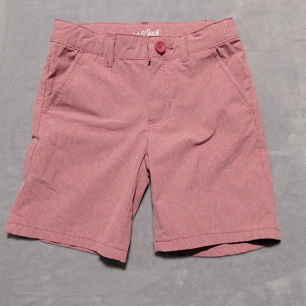 Cat & Jack Boys Size 6 Flat Front Coral Pink Summer Golf Shorts Adjustable Waist